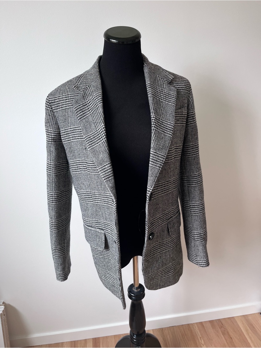 MaxMara Black & White Plaid Blazer